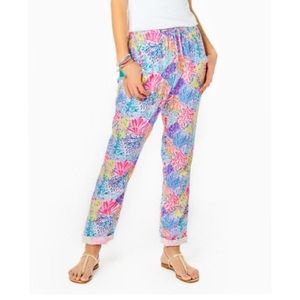 NWT Lilly Pulitzer Taron Linen Pants in Multi Splashdance